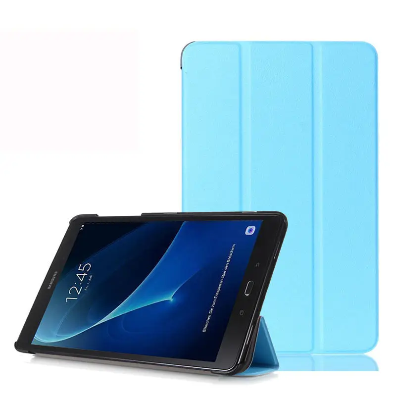 Тонкий магнитный складной Флип PU чехол для Samsung Galaxy Tab A 10,1 T580 T585 T580N T585N SM-T585 Кожаный Чехол+ пленка