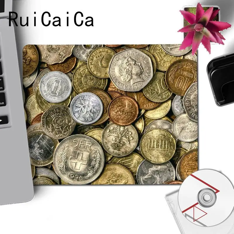 RuiCaiCa Подарочный коврик для мальчика, монеты, настраиваемый игровой Размер коврика для компьютерной мыши для ноутбука 18x22 см 25x29 см, резиновые коврики для мыши