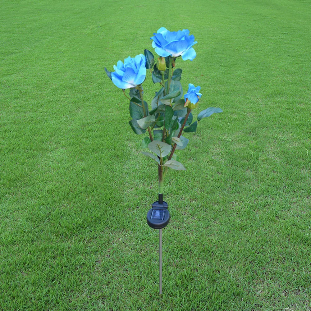 

Waterproof Garden Light Yard Artificial Rose Patio Outdoor Decor Path Landscape Solar Powered Flower Led Party Stake Lawn