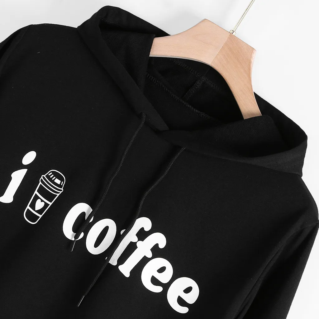 Tide женские толстовки балахон с капюшоном первый I Need coffee письмо длинный рукав толстовка хлопок Повседневный Джемпер Пуловер