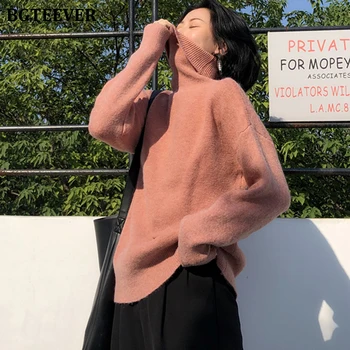 

BGTEEVRE Chic Turtleneck Warm Women Sweater Full Sleeve Thicken Female Knitted Pullovers Jumpers 2019 Winter Knit Tops femme