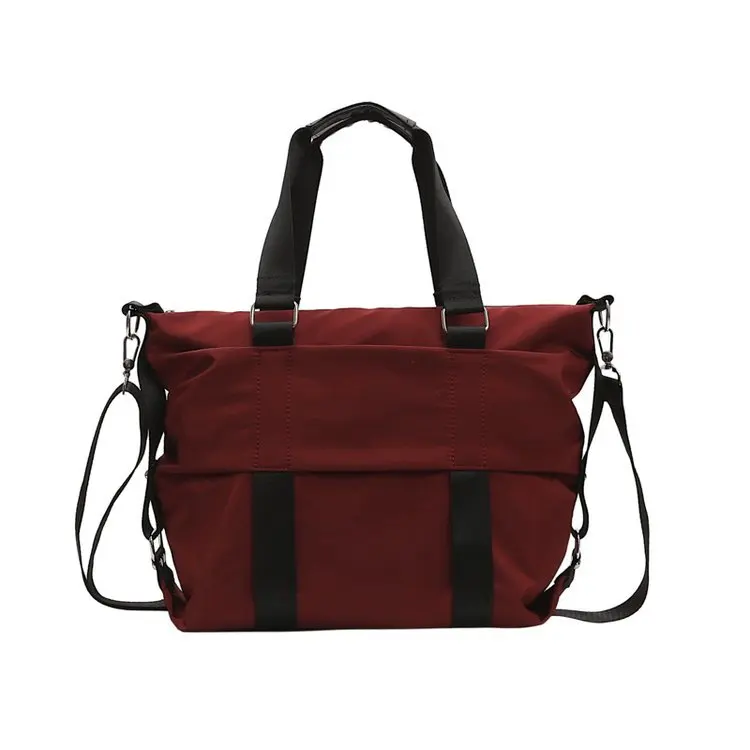 

Ougger Men's Shoulder Bag Big Women's Handbags Red Oxford Latest Model Simple Style Hobos Bag with Zipper for Business trip