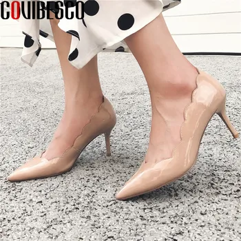 

COVIBESCO Sexy Genuine Leather Shoes For Women Top Summer Female 2020 Newest High Heels Pumps Wedding Sweet Shoes Woman Heels