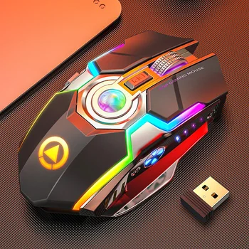 

2.4GHz Mouse Wireless Rechargeable Gaming Gamer Bluetooth Mice 1600DPI Backlit Computer PC Laptop Silent Mouse for CSGO Dota