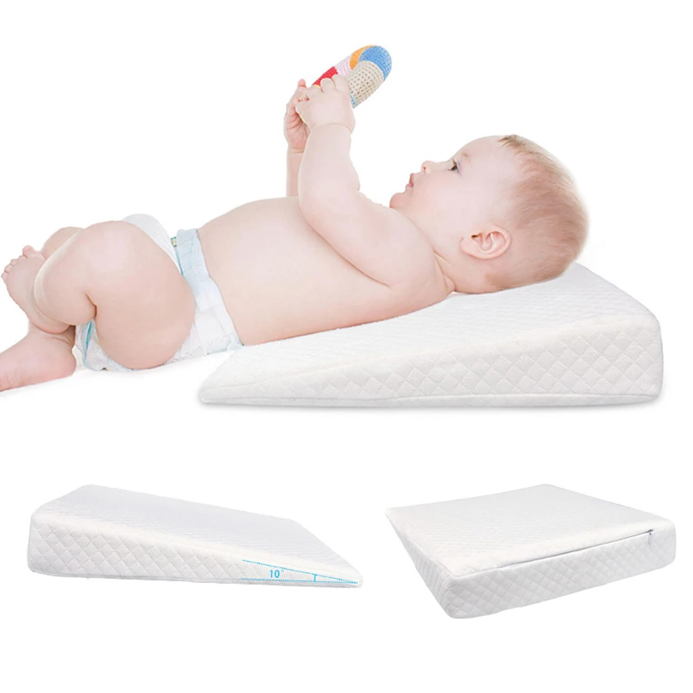 

3D Bedding Baby Pillow Detachable Slope Zipper Infant Nursery Comfortable Triangle Semicircle Memory Cotton Anti Spitting Milk