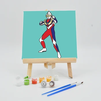 

DIY Paint Oil Paintings By Numbers For Kids 20×20cm With Frame On Canvas Japan Cartoon Superman Picture Acrylic Children Drawing