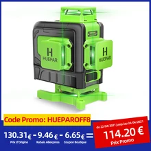 Huepar 16 lines 4D Cross Line Laser Level Green Beam Line con batteria agli ioni di litio per piastrelle pavimento multifunzione e telecomando