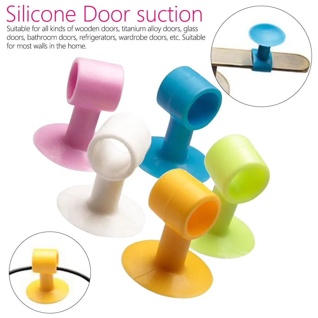 

1pcs Wall Protectors Door Stop Handle Punch Bumper Guard Anti-Collision Silicone Door Stopper Silencer Crash Pad