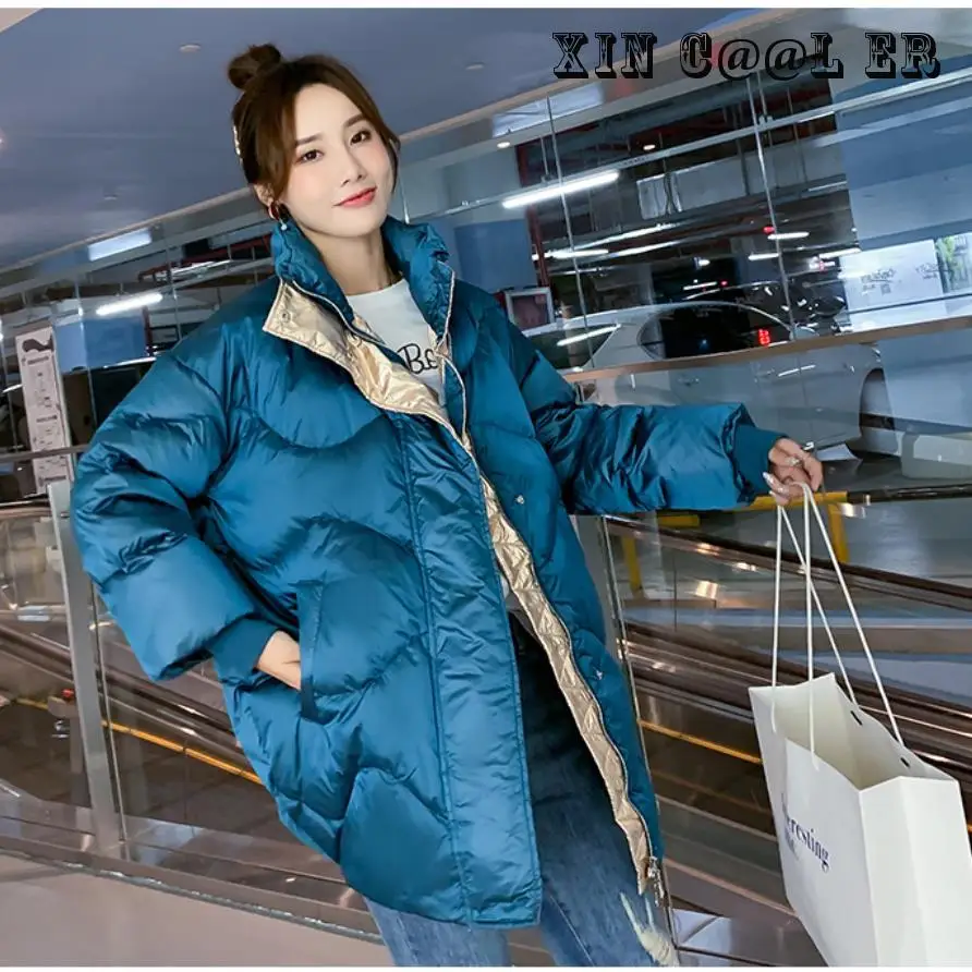 Koop Witte Eend 2019 Gratis Verzending Nieuwe Mode Herfst Winter Down Koreaanse Editie Vrouwen Losse Dikkere Cocon Brood Broadcast Dezelfde