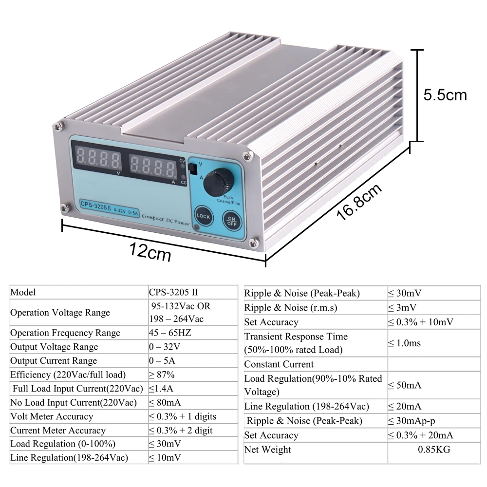  CPS 3205II DC Power Supply adjustable Digital Mini Laboratory power supply 32V 5A 0.01V 0.001A Volt