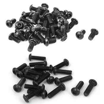 

100Pcs Button Head Hex Socket Cap Screw Bolt Black M6X12mm & M6X20mm