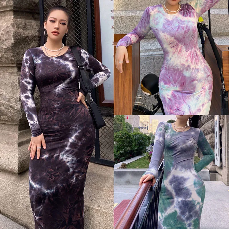 European and American Amazon Women's Sexy Vest Long Dress Fashion Long Sleeve Special Dress