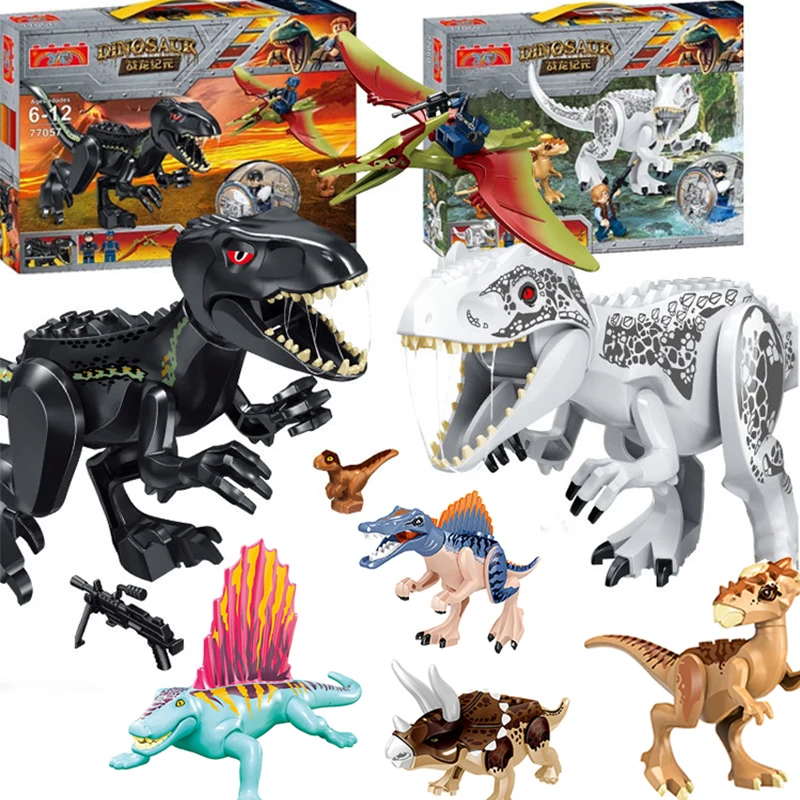 

Jurassic Dinosaur Building Blocks Figures Bricks Tyrannosaurus Rex Indominus Model Toys