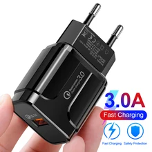 IPSKY Универсальный 18 Вт QC 3,0 USB быстрое зарядное устройство для телефона 3A дорожный настенный адаптер 18 Вт QC3.0 для Xiaomi iPhone samsung huawei US EU вилка