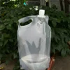 Bolsa de agua plegable transparente portátil de 2L, contenedor de agua potable para acampada, senderismo, ciclismo, suministros para deportes al aire libre ► Foto 3/6