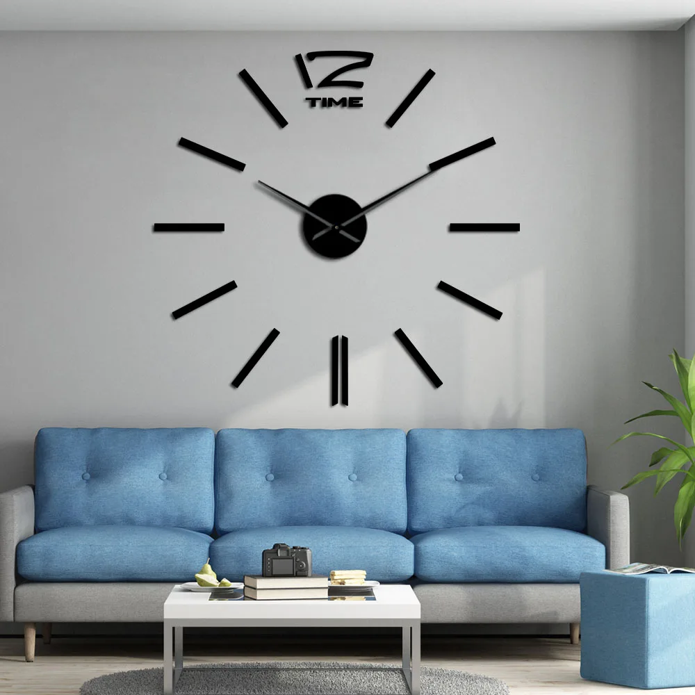 3D DIY настенные часы, декоративные наклейки, зеркальные бескаркасные большие DIY настенные часы, настенные художественные часы, набор для дома, гостиной, спальни, офиса