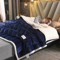 Home Lamb Cashmere Thick Bed Blanket Sofa Winter Warm Sherpa Duvet Cover Newborn Wraps Kids Bedspread 180X200CM 1