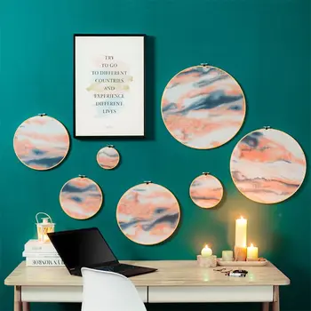 

Creative Bamboo Embroidery Hanging Wall Pendant Decoration Photo Props for Home Bedroom Living Room