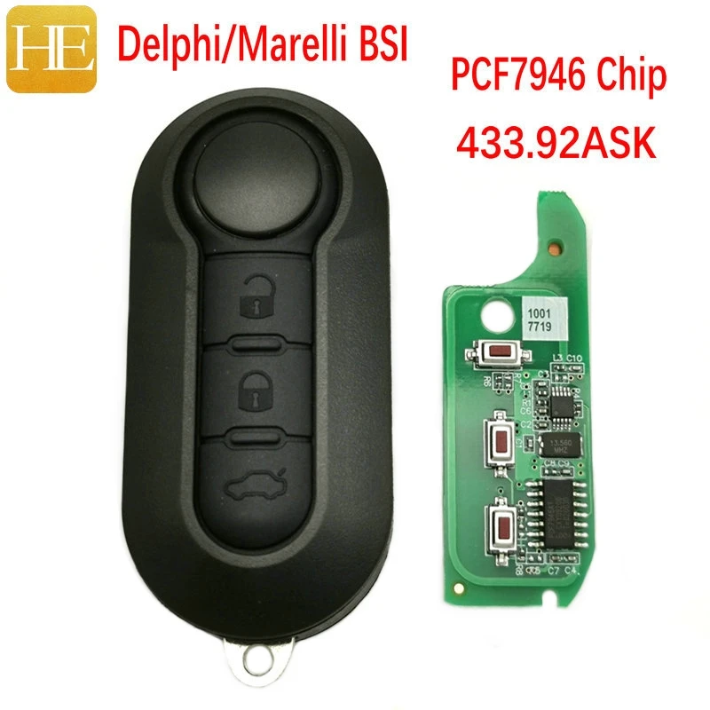 HE XIANG CAR REMOTE KEY FOR FIAT 500L MPV DUCATO CITROEN JUMPER PEUGEOT BOXER 2008-2015 MARELLI BSI PCF7946 433.9ASK REPLACE KEY