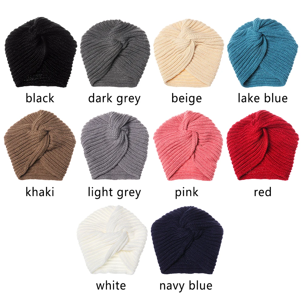 Knitted Spring Winter Hat Women Felt Hat Ladies Turban Head Wrap Caps for Women Twist Headwrap Hat Girls Croceht Beanies LLA24