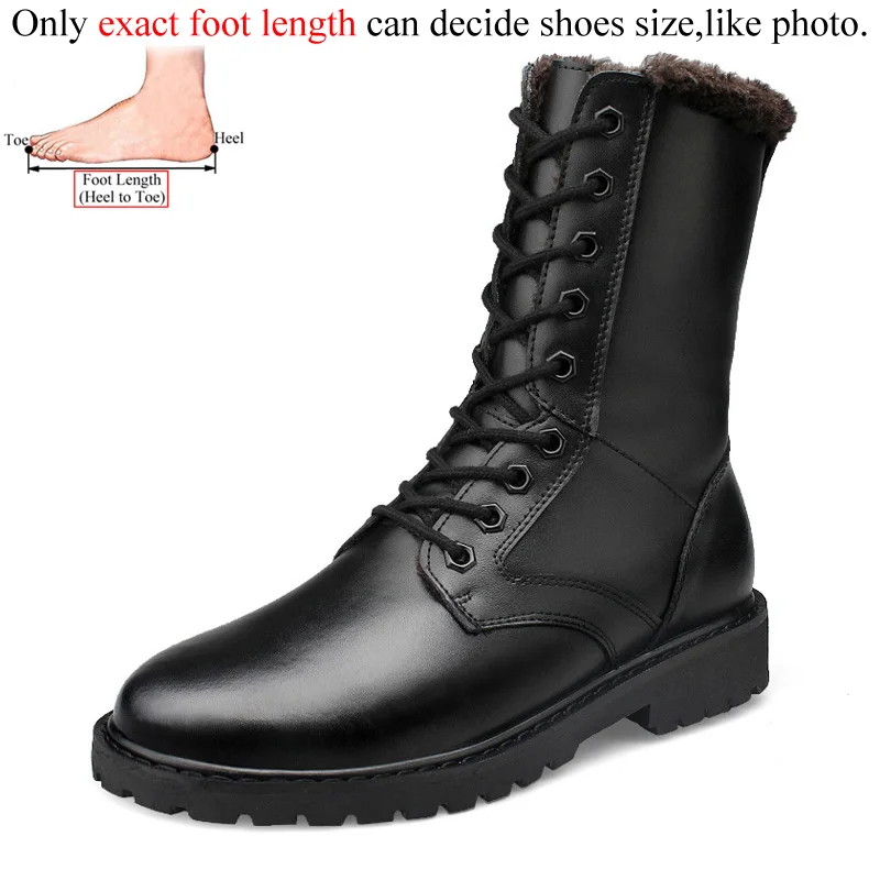Black(Thin-No Fur) Зимние кожаные мужские военные ботинки; армейские ботинки; Botas Militares Botas Tacticas Hombre Coturno Militar Bota Buty Wojskowe - Цвет: Black(Thin-No Fur)