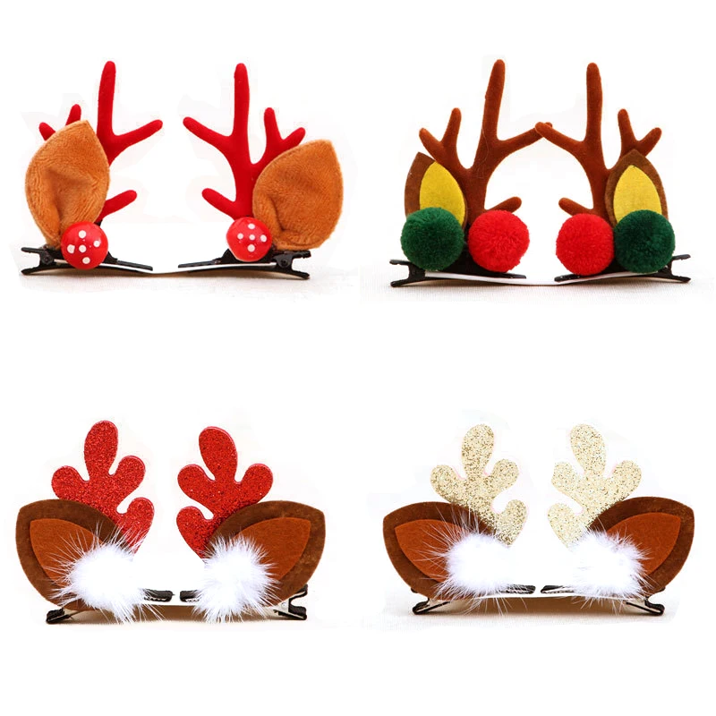 Christmas Headdress/Antler Hairpin/Mink Hair Clip/Kids Gift/Mushroom Hairpin/Christmas Decoration/Christmas Head Buckle
