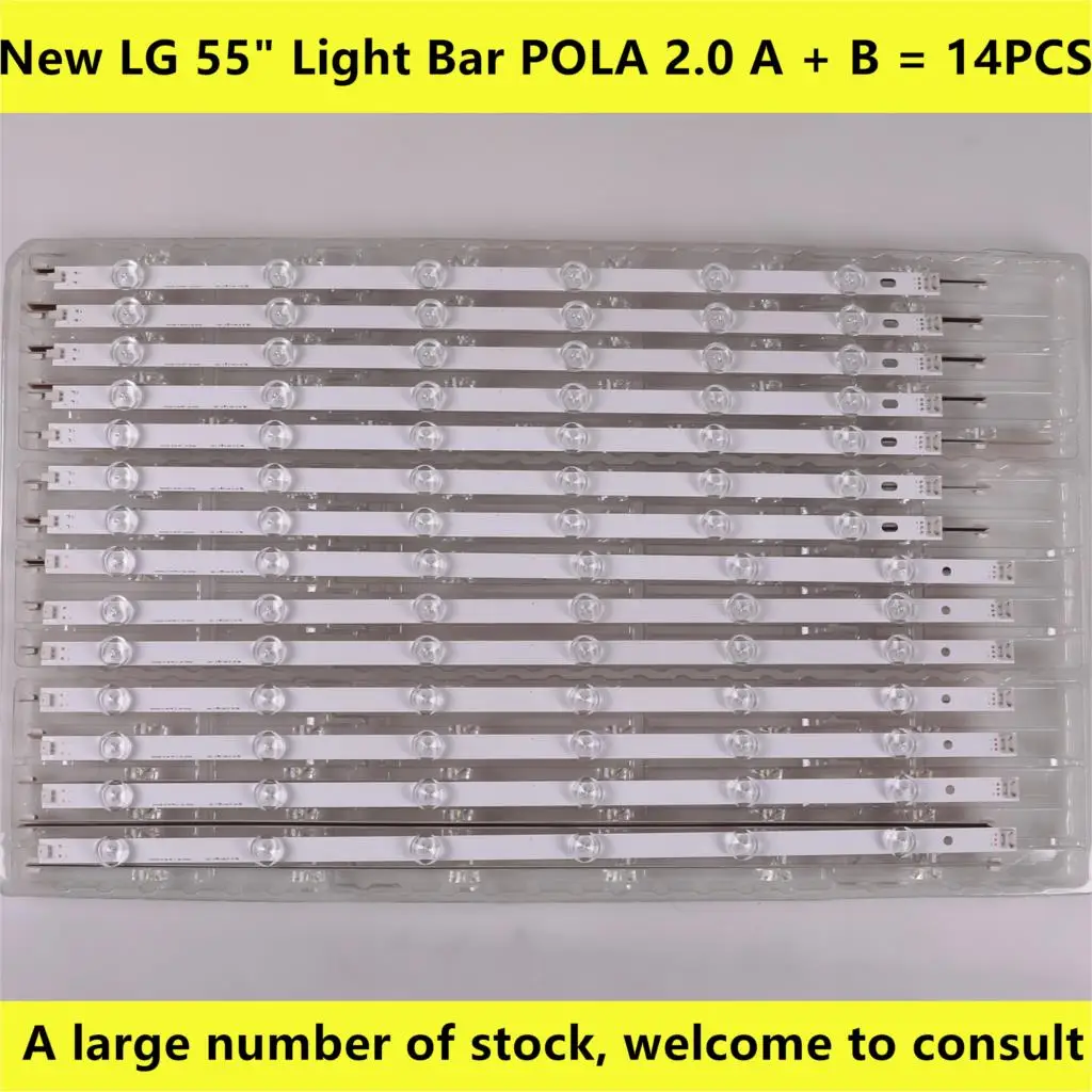 TV LED Light Bars For LG 55LA6205 55LA6208 55LA620S 55LA620V Backlight Strips L R Kit 12 LED Lamps Lens 14 Bands Pola2.0 55 inch