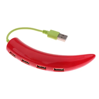 

Red Pepper Shape 4Port USB Power Adapter Hub Protection 4-Port USB3.0 Port For Charging