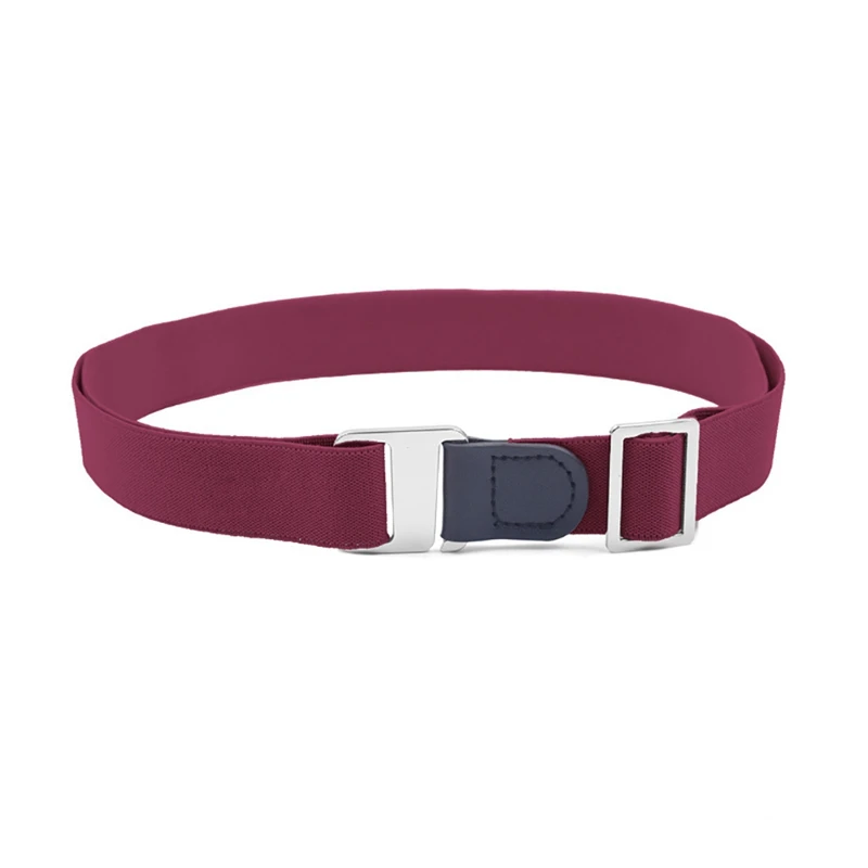 Wine Red Плоские пряжки нескользящий ремень одежда аксессуары брюки джинсовое платье унисекс Регулируемый эластичный пояс - Цвет: Wine Red