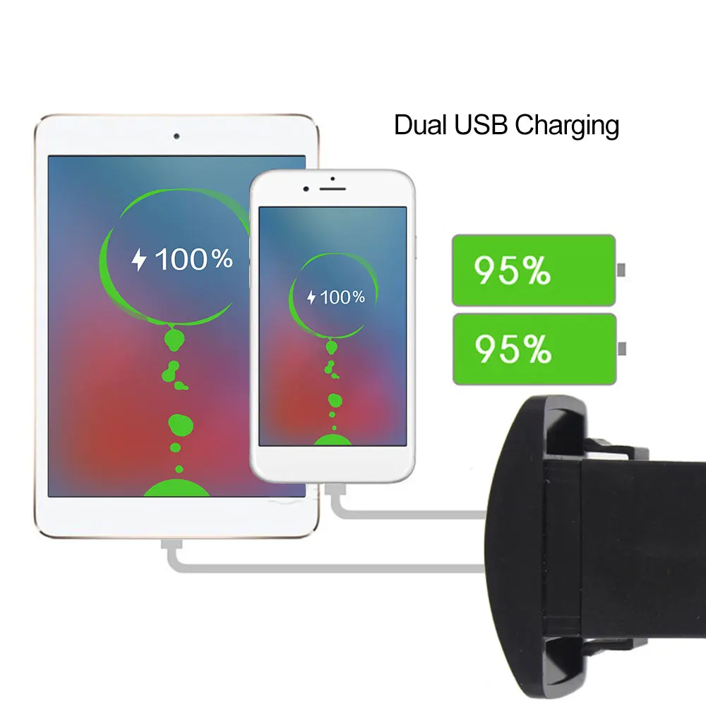 Черный USB зарядное устройство Автомобильное USB зарядное устройство рокер практичное автомобильное зарядное устройство для универсального