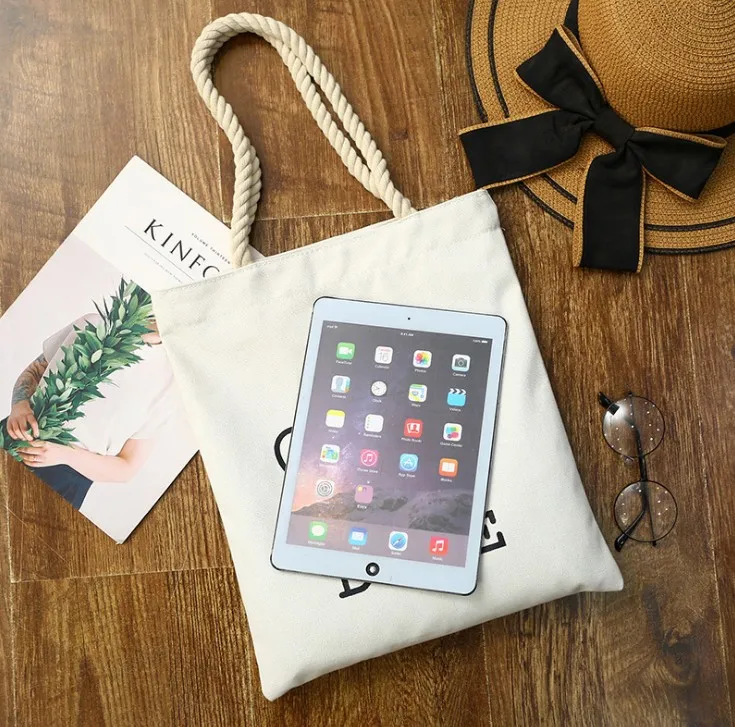 

16 Aberdeen Color Crown Canvas Shoulder Environmentally Friendly Shopping Bag Manila Rope Nursing Storgage Bag Advertisement Col