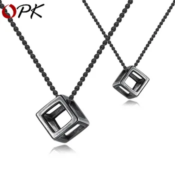 

OPK fashion men's Necklace Europe America retro simple magic cube hollow pendant personality fashion students Pendant Jewelry
