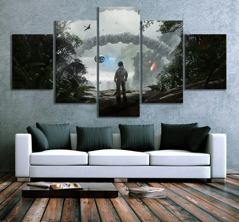 5 Panels Fantasy Wall Art Paintings Robinson The Journey Video Games Art Canvas Paintings For Living Room Wall Decor Painting Calligraphy AliExpress