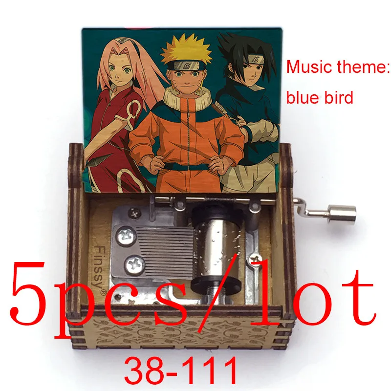 

5PCS Naruto Demon Slayer Totoro Bell Ciao Dragon Ball Godfather Sailor Moon Wood Music Box Anime Fans Christmas New Year Gift