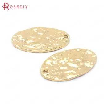 

(38485)10PCS 10x19MM 24K Gold Color Brass Oval Shape Charms Pendants High Quality Jewelry Making Supplies Findings Accessories