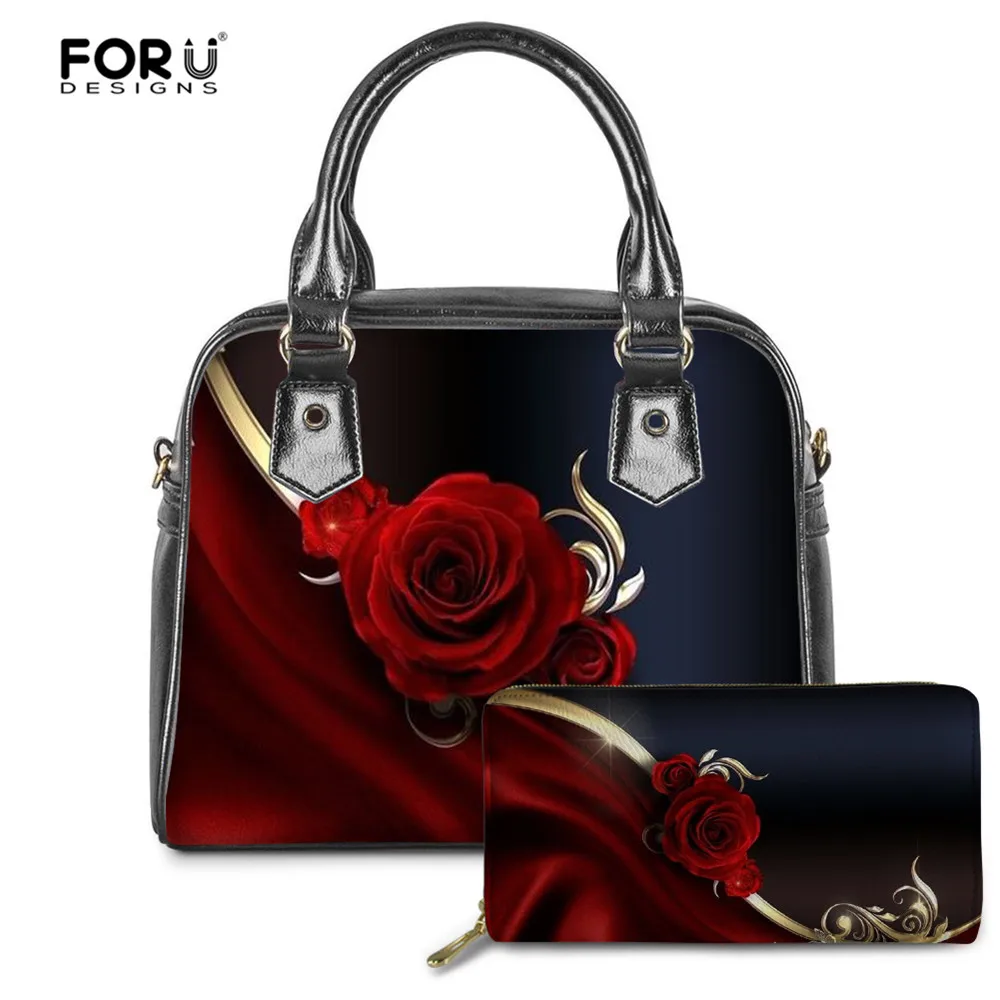 FORUDESIGNS/женская сумка Готическая роза цветочный стиль женские сумки Повседневные