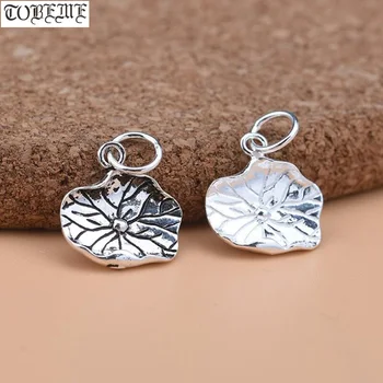 

100% 925 Silver Mini Charm DIY Bracelet Lotus Leaf Charm Small Lotus Leaf Pendant DIY Jewelry