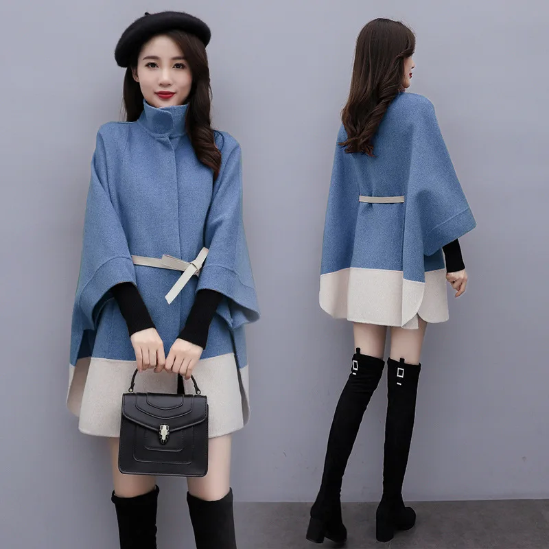 

Woolen Jacket Women's Mid-length 2019 Autumn & Winter New Style Popular WOMEN'S Dress Korean-style Cloak Plaids And Tweedst Vers
