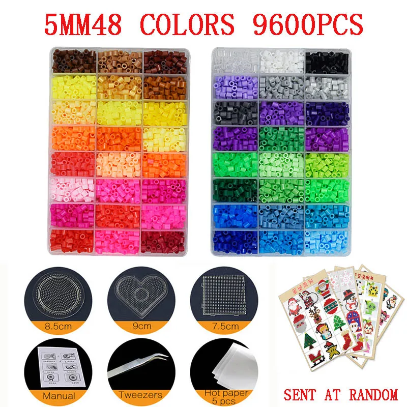 24/72 colors box set hama beads toy 2.6/5mm perler educational Kids 3D puzzles diy toys fuse beads pegboard sheets ironing paper 7