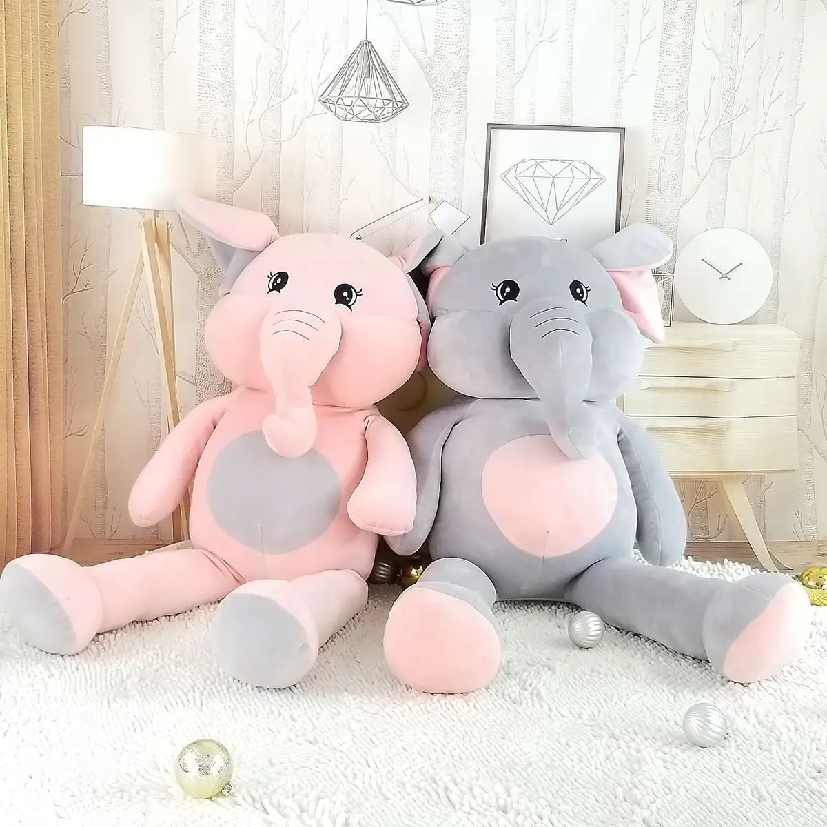 

2018 New Style down Cotton Elephant Plush Toy Elastic Wool Software Doll Children Gift a Pieces of Hair