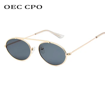 

OEC CPO Fashion Men Oval Sunglasses Women Vintage Style Round Metal Frame Transparent Lens Sun Glasses UV400 Glasses Gafas O163
