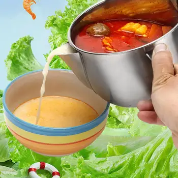 

Multifunction Stainless Steel Gravy Oil Soup Fat Separator Grease Oiler Filter Strainer Bowl Kitchen Cooking Tools
