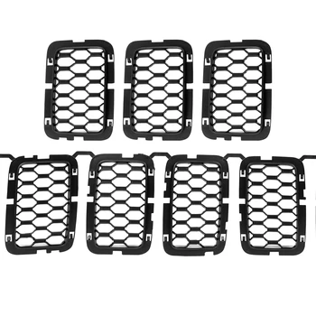 

uxcell Matte Black Jeep Grille Inserts Front Trim Kit for 2017-2020 Jeep Grand Cherokee