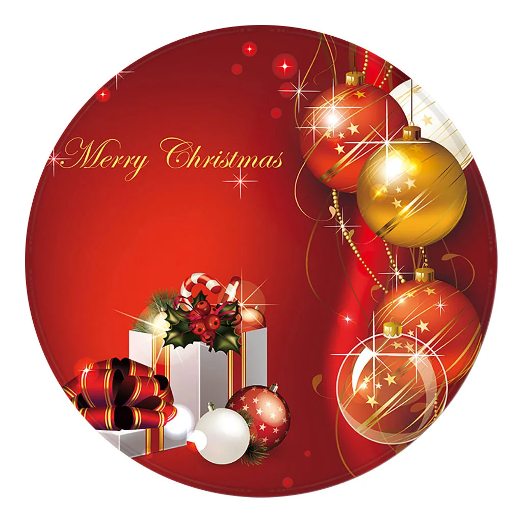 Merry Christmas круглый коврик для спальни компьютерный стул коврики 3D Санта Клаус