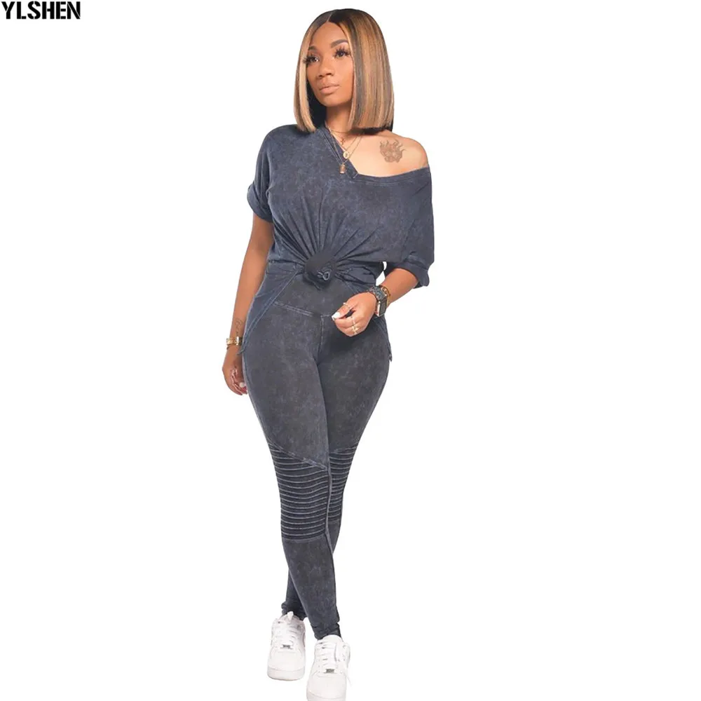 Two Piece Set Women 2020 Fashion Clothes African Dresses for Women Dashiki Dress Tops and Bodycon Pants 2 Piece Sets Outfits 09