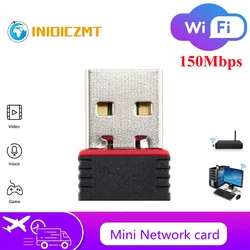 INIOICZMT – Mini adaptateur Wifi USB sans fil, 802.11N, 150Mbps, récepteur USB 2.0, Dongle, carte réseau pour ordinateur portable, boîtier TV, récepteur Wi Fi 