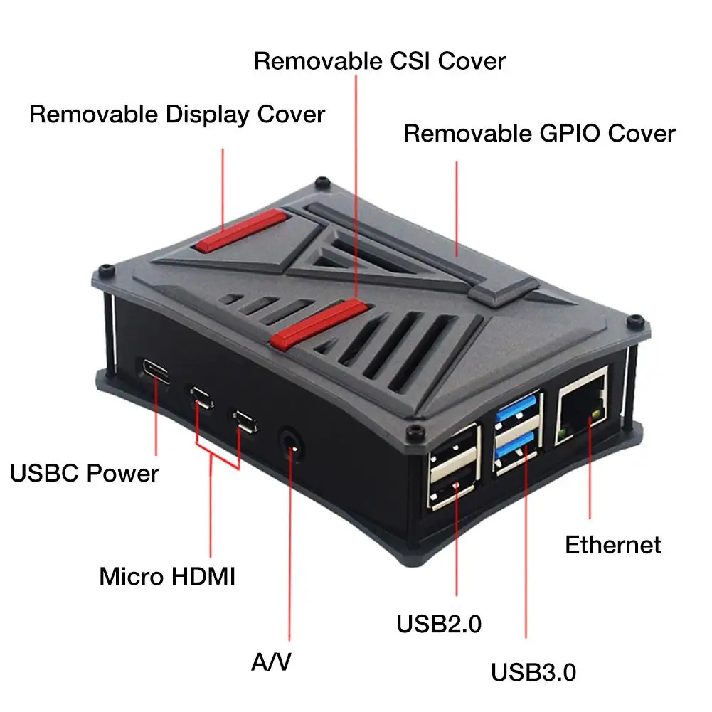 Для Raspberry Pi 4 Модель B ABS чехол пластиковый корпус с охлаждающим вентилятором для Raspberry Pi 1G 2G 4G