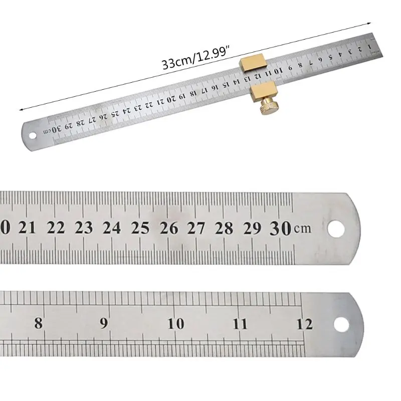 Столярный блок позиционирования прочный локатор со стальной линейка; Деревообработка инструменты угловой фиксированный Универсальный датчик латунной линии Scriber