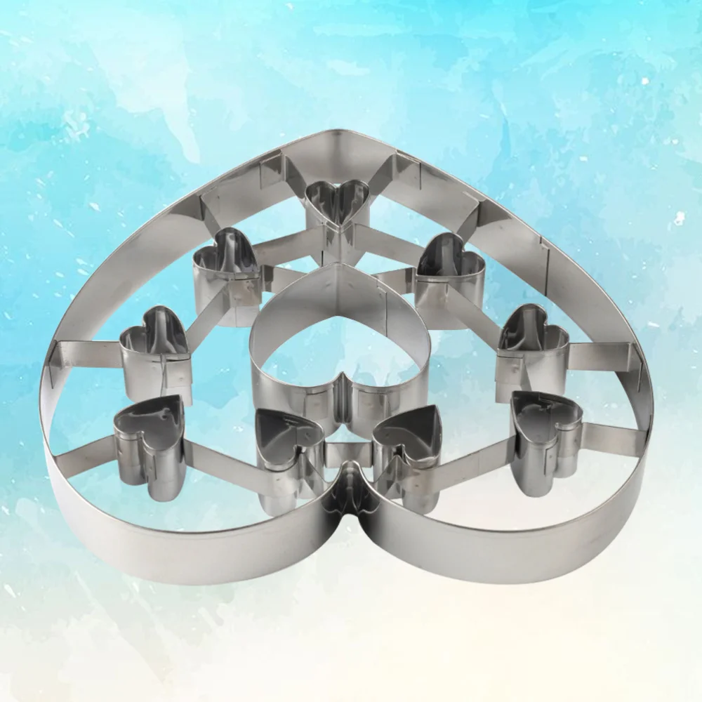 1PC Stainless Steel DIY Valentine Theme Heart Shape Baking Mold Cookie Cutter Set for Bakery Party Valentines Day Home