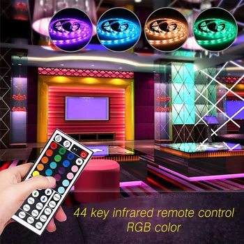 

Color RGB LED Strip Lights Flexible Lamp 5M Tape Diode DC12V Home Desk Screen TV Background Lighting USB Cable 44 Key Control